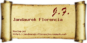 Jandaurek Florencia névjegykártya